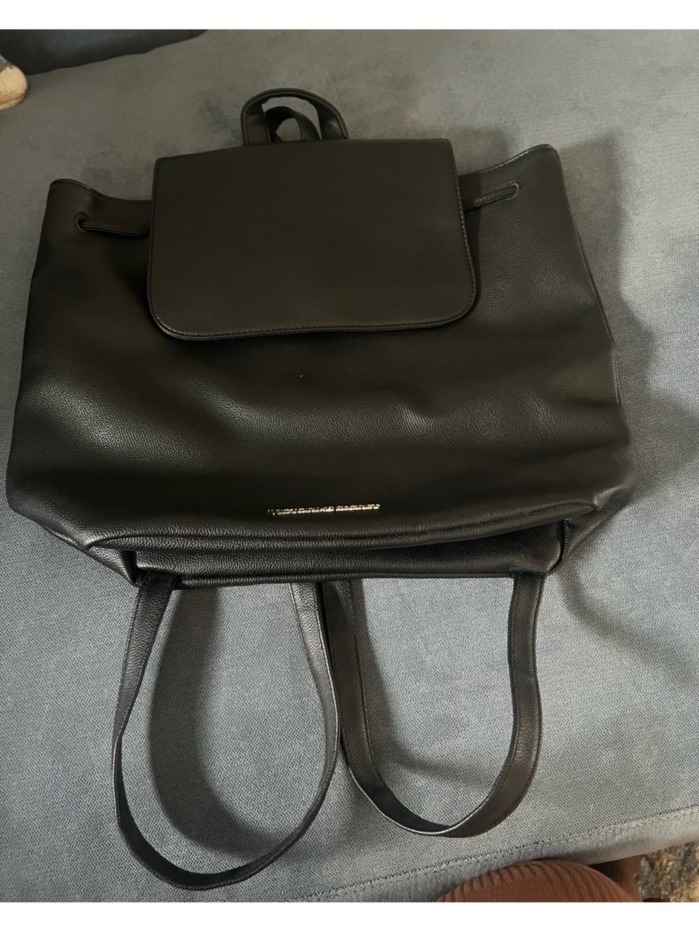 Victoria's Secret Black Pebbled Leather Backpack - Picture 1 of 6